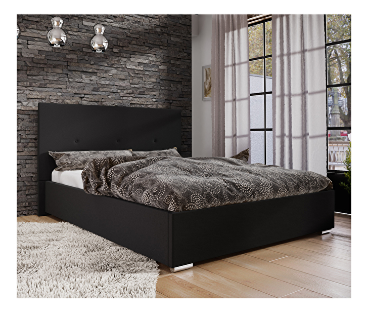 Manželská posteľ 160 cm Foxxie 2 (čierna)