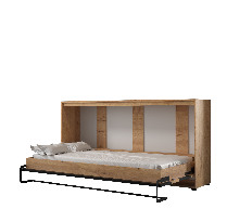 Sklápacia posteľ 90 Cassie (craft zlatý + čierna matná) (horizontálna)