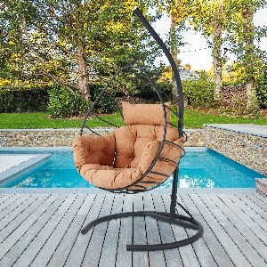 Záhradná hojdacia stolička Aniko (antracit + hnedá)