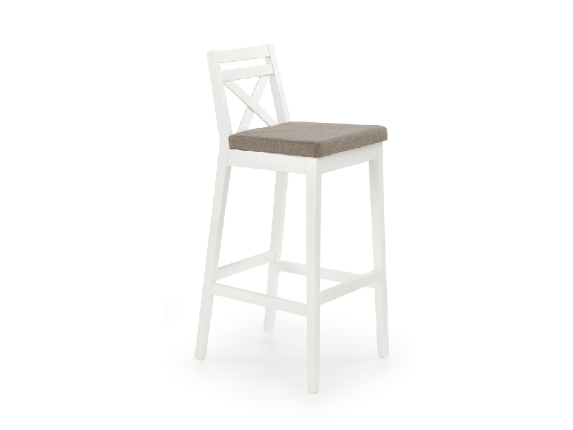 Barová stolička Borys (biela + hnedá)