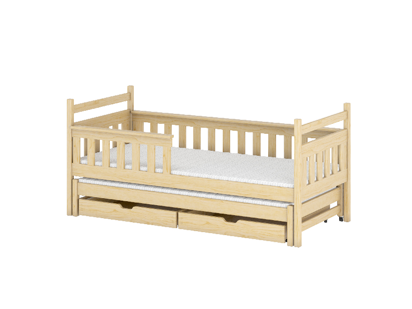 Detská posteľ 90 x 190 cm DORIA (s roštom a úl. priestorom) (borovica)