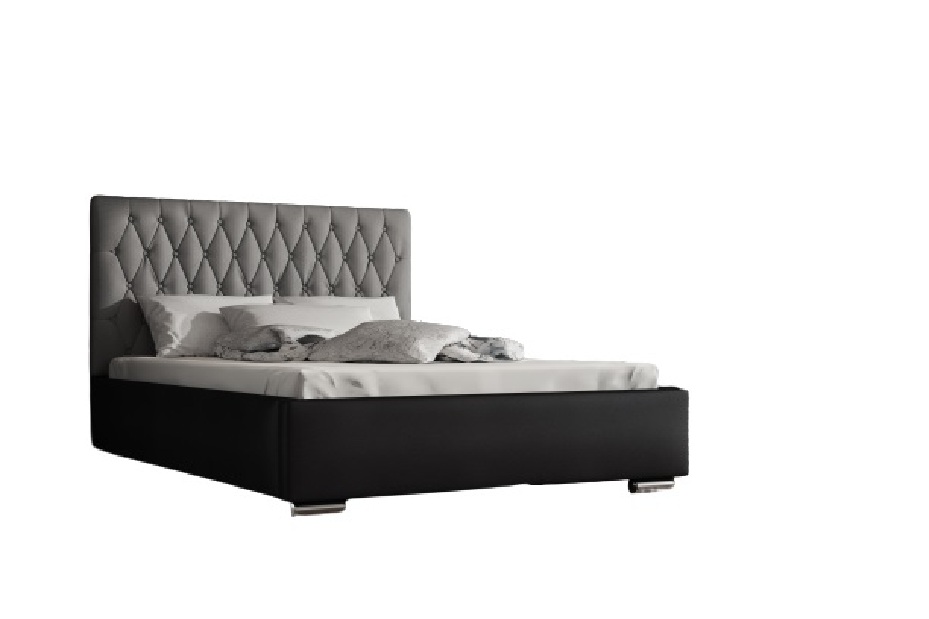 Manželská posteľ 160 cm Seaford (sivá + čierna) (s roštom)