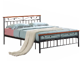 Manželská posteľ 160 cm Myles 160 (čierna + čerešňa)