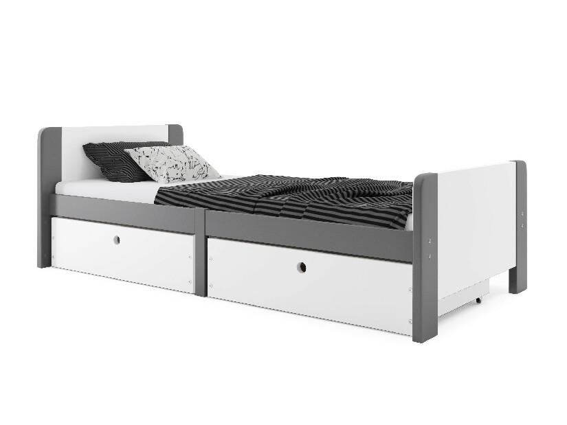 Jednolôžková posteľ 80 cm Aria (grafit + biela)