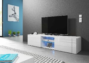 TV stolík/skrinka Hee (biely lesk + biela matná)