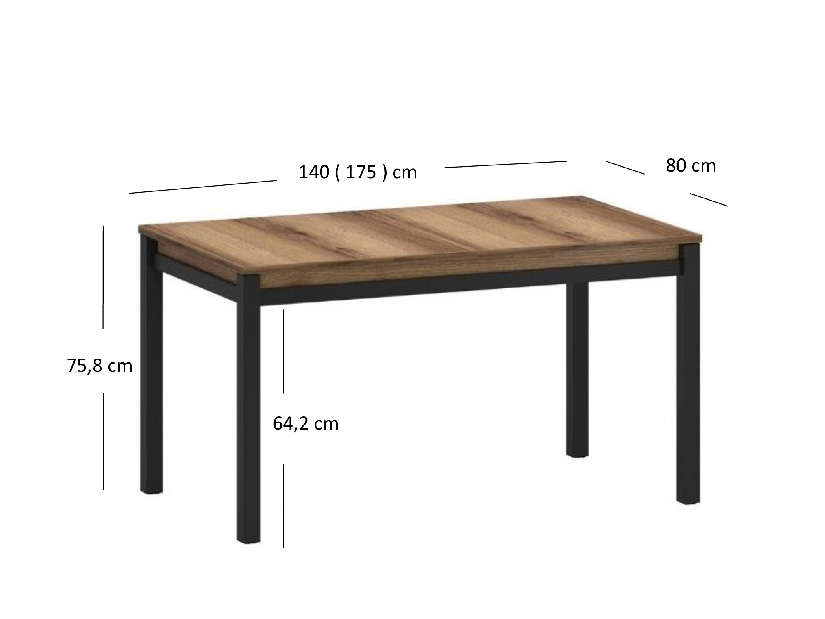 Rozkladací jedálenský stôl Marni (dub delano tmavý) (pre 6 osôb)