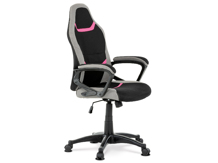 Kancelárska/herná stolička Leira-L611-PINK (čierna + sivá + ružová)