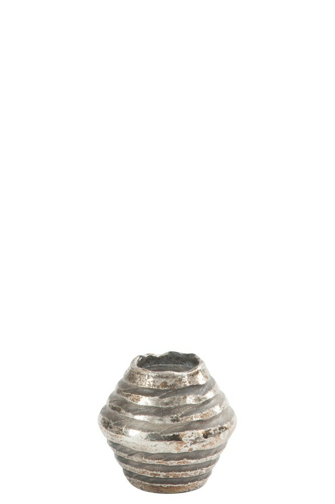 Svietnik Jolipa Na čajovú sviečku Woody Hazelnut (10x10x9cm) (Strieborná)