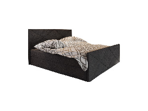 Manželská posteľ Boxspring 200 cm Milagros Comfort 4 (čierna) (s matracom a úložným priestorom)