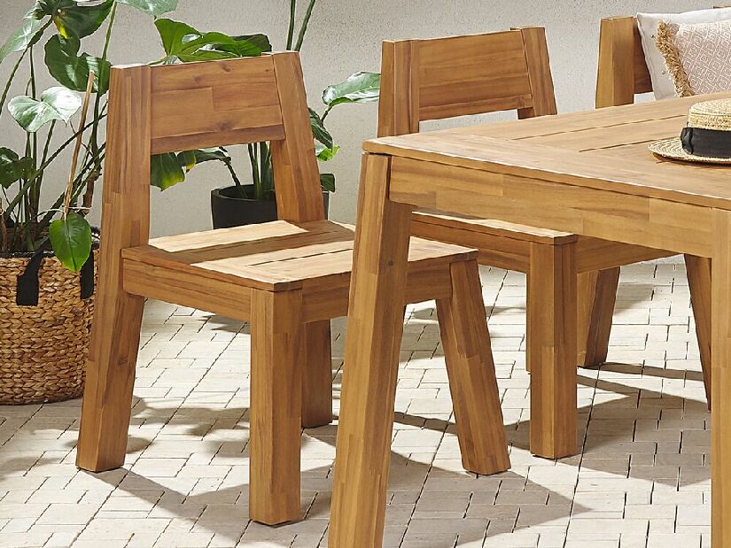 Set 2 ks záhradných stoličiek Livza (svetlé drevo)