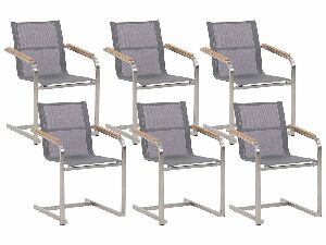 Set 6 ks. záhradných stoličiek COLSO (sivá)
