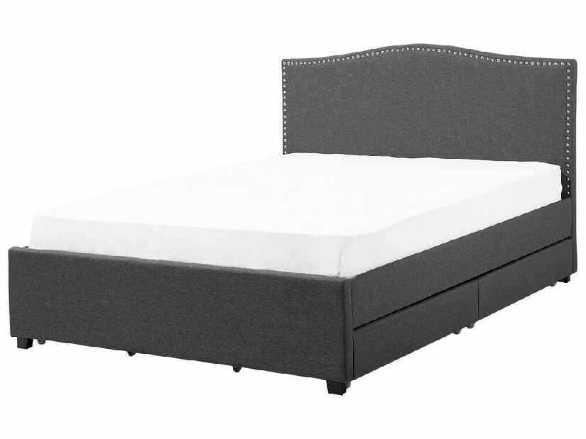 Manželská posteľ 180 cm MONTHY (s roštom, úl. priestorom a bielym LED osvetlením) (sivá)
