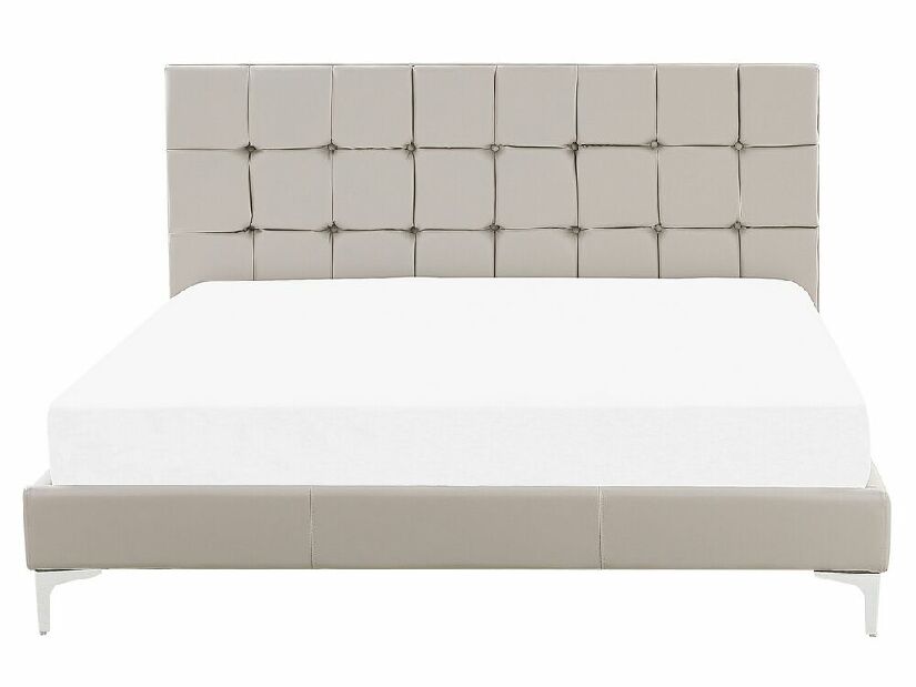 Manželská posteľ 160 cm AMART (sivá) (ekokoža) (s roštom)
