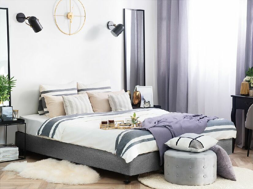 Manželská posteľ 180 cm COLOGNE (s roštom a matracom) (sivá)