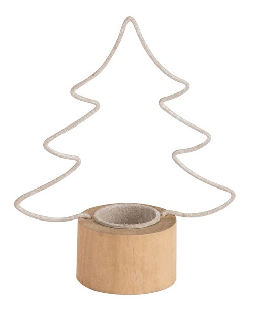 Svietnik Jolipa Na čajovú sviečku Woody Hazelnut (19x16x7cm) (Hnedá)