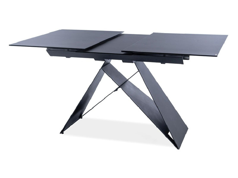 Rozkladací jedálenský stôl 120-160 cm Wallace (čierna + čierna) (pre 4 až 6 osôb)