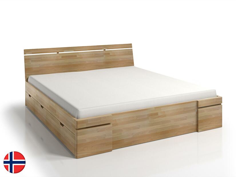 Manželská posteľ 200 cm Naturlig Bavergen Maxi DR (buk) (s roštom a úl. priestorom)