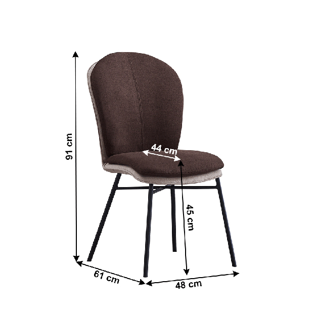 Jedálenská stolička Siderit (terakota + tmavosivá)