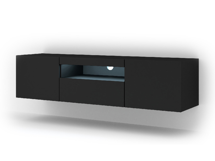 TV stolík/skrinka Aurora (čierny mat) (LED)