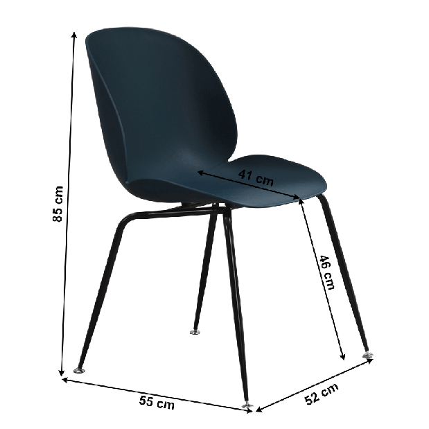 Jedálenská stolička Ikaite (tmavomodrá + čierna)