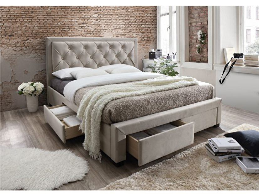 Manželská posteľ 160 cm Orea (s roštom) (sivohnedá) *výpredaj