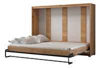 Sklápacia posteľ 140 Cassie (craft zlatý + čierna matná) (horizontálna)