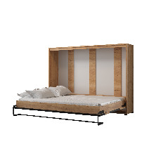 Sklápacia posteľ 140 Cassie (craft zlatý + čierna matná) (horizontálna)