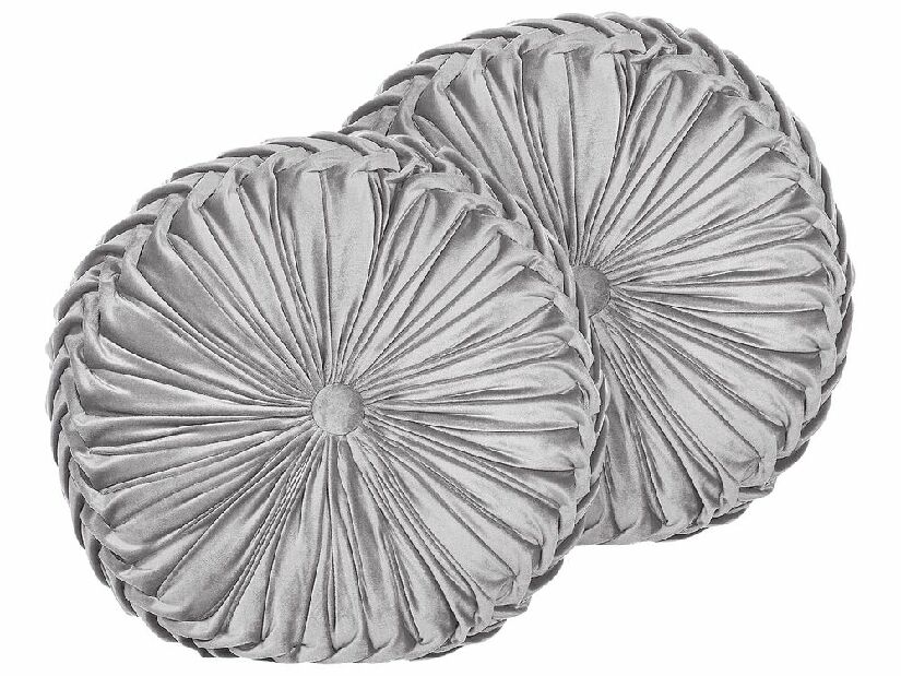 Sada 2 ozdobných vankúšov ⌀ 40 cm Udy (sivá)