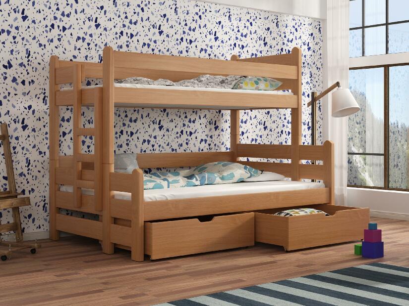 Detská poschodová posteľ 90 cm Bivi (buk) *výpredaj
