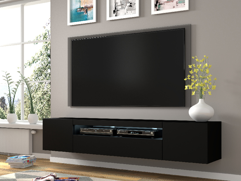 TV stolík/skrinka Aurora 200 (čierna matná)