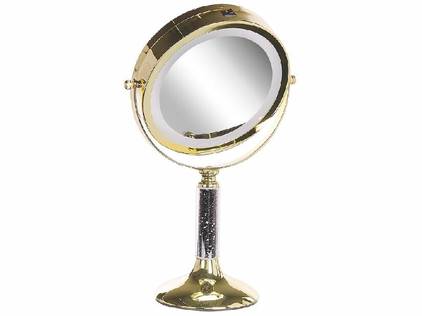 Kozmetické zrkadlo Brita (zlatá) (s LED osvetlením)