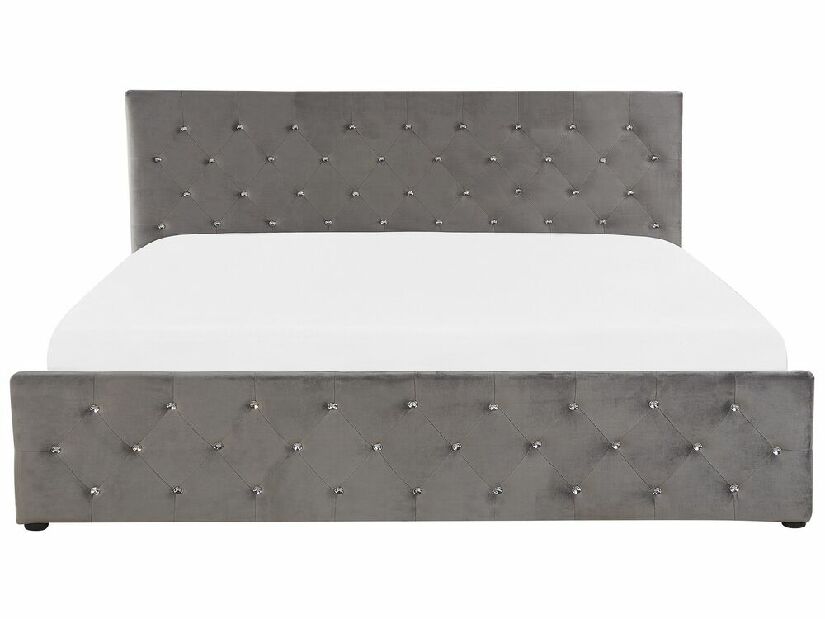 Manželská posteľ 180 cm AMESIA (sivá) (s roštom a úl. priestorom)