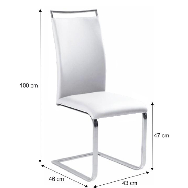 Jedálenská stolička Berion (biela + chróm)