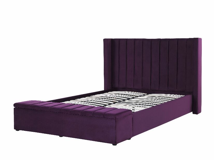 Manželská posteľ 160 cm NAIROBI (fialová) (s roštom a úl. priestorom)