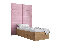 Jednolôžková posteľ s čalúneným čelom 90 cm Brittany 1 (dub craft zlatý + ružová) (s roštom)