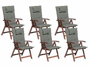 Set 6 ks. záhradných stoličiek TRATORIA (tmavočervená + sivá)