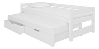 Rozkladacia detská posteľ 200x90 cm Fifo (s roštom a matracom) (biela)