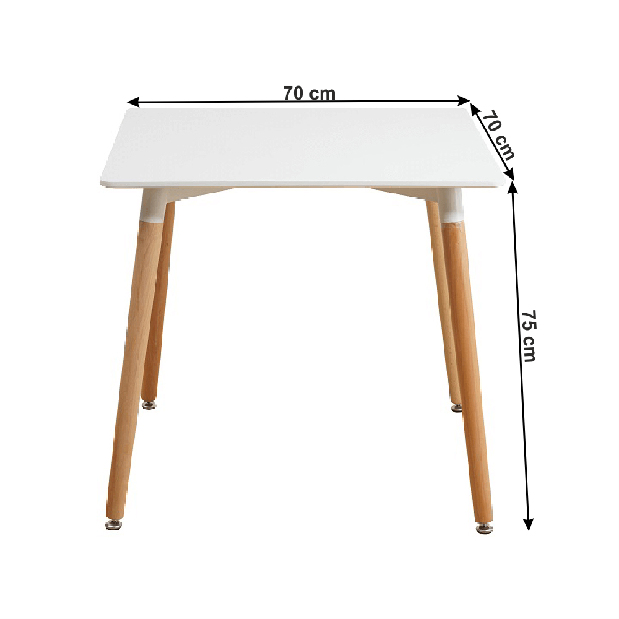 Jedálenský stôl Dirrax 3 (biela + buk) (pre 4 osoby)