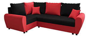 Rohová sedacia súprava Fleur Plus (červená + čierna) (L)