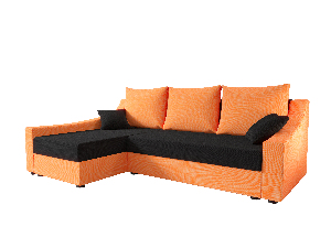 Rohová sedacia súprava Opal L (oranžová + čierna) (L)