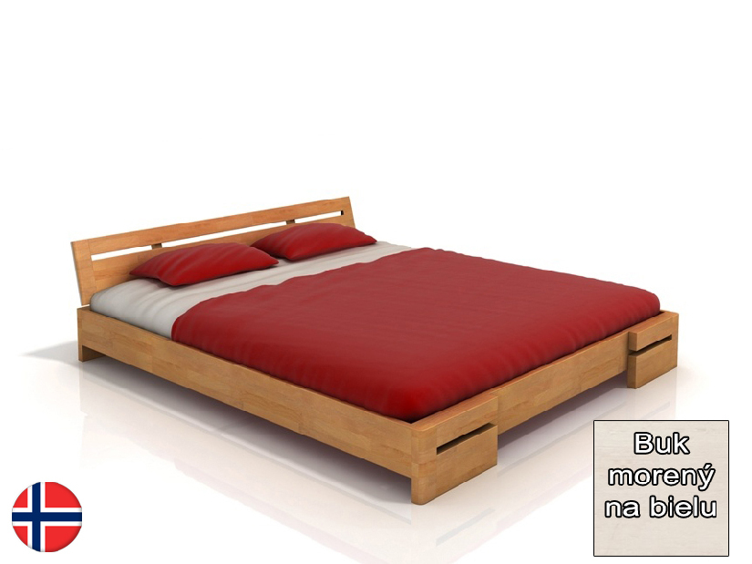 Manželská posteľ 160 cm Naturlig Bokeskogen (buk morený na bielu) (s roštom) *výpredaj