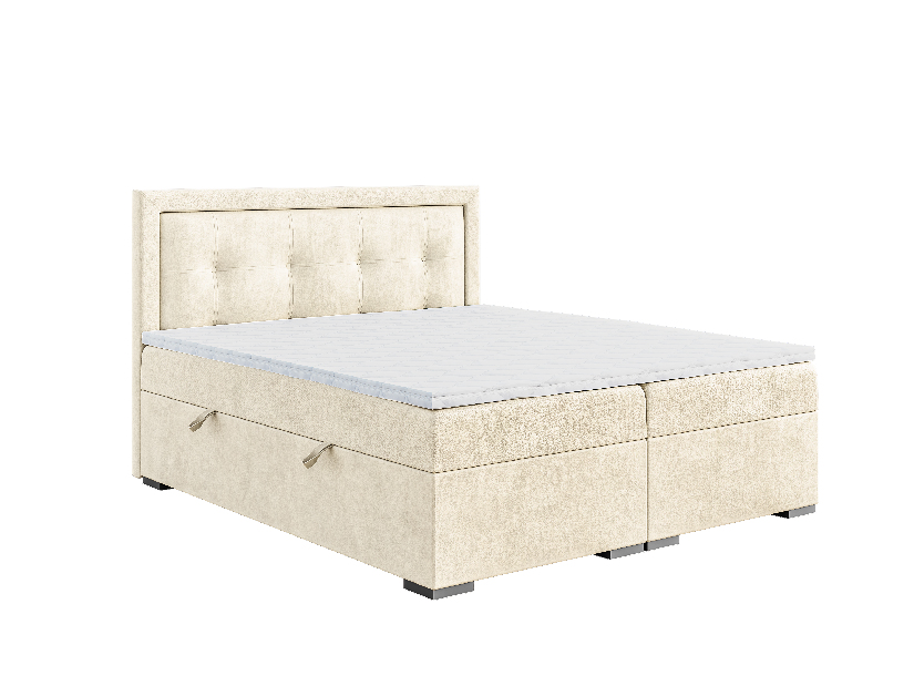 Kontinentálna posteľ 180 cm Veronica (krémová) (s matracom a úl. priestorom)