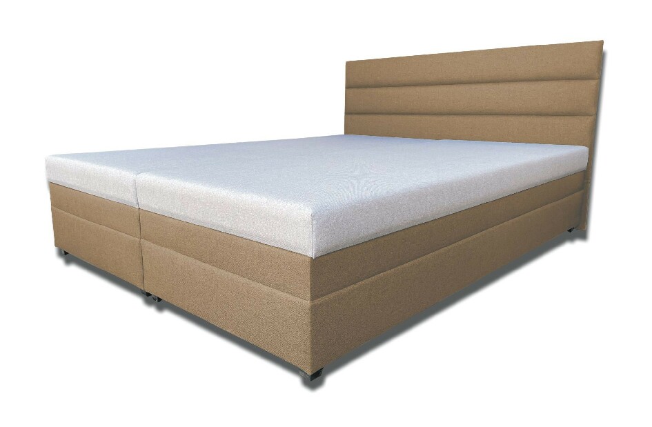 Manželská posteľ 160 cm Rebeka (s penovými matracmi) (nugát)