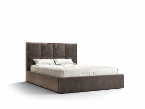 Manželská posteľ 160 cm Gino (hnedá) (s roštom a úložným priestorom)