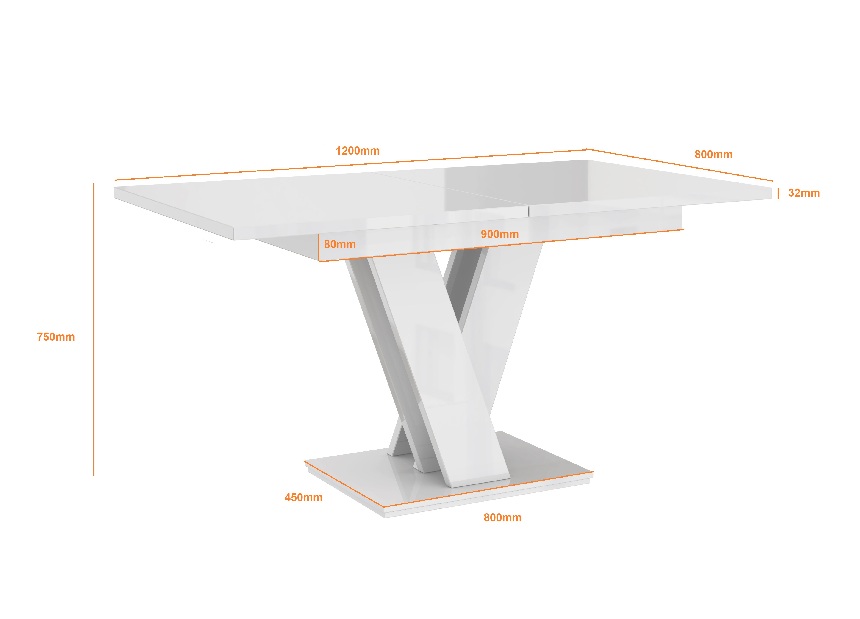Jedálenský stôl Mabea (biela + kameň) (pre 4 až 6 osôb) *výpredaj