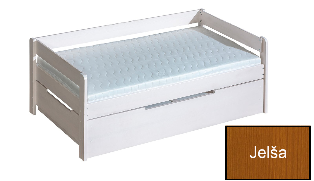 Jednolôžková posteľ 90 cm Balos (Jelša) (s roštom a úl. priestorom) *výpredaj