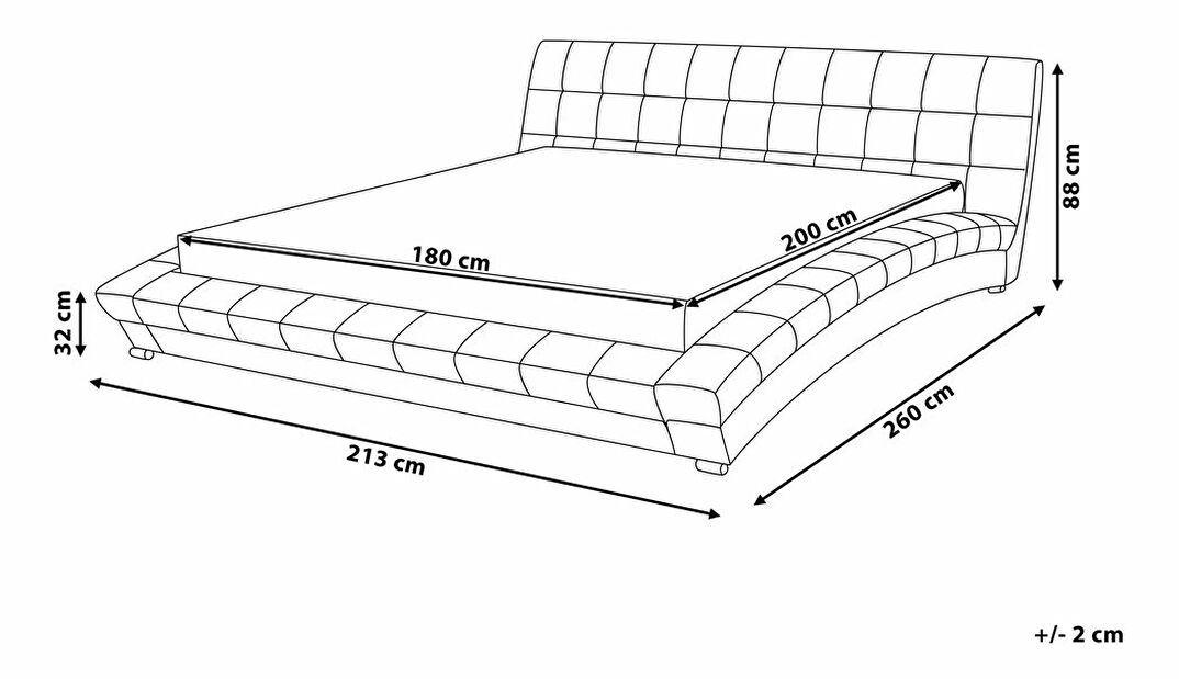 Manželská posteľ 180 cm LILLY (s roštom) (sivá)