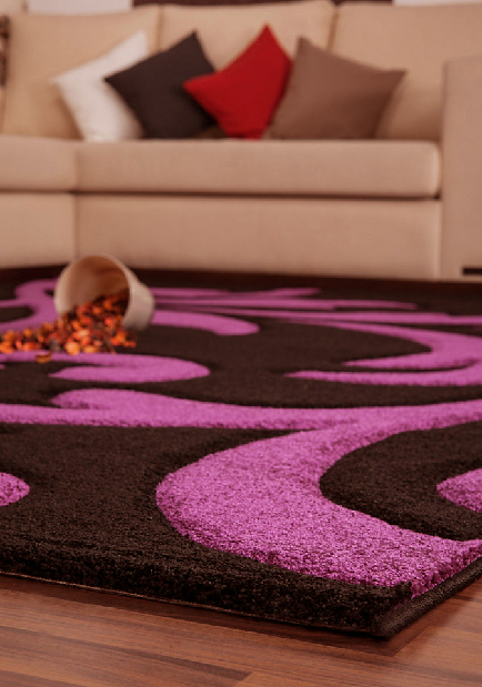 Kusový koberec Lambada Handcarving 451 Black-Violet (80 x 150 cm) *bazár