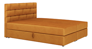 Manželská posteľ Boxspring 160x200 cm Waller Comfort (horčicová) (s roštom a matracom)