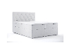 Manželská posteľ Boxspring 180 cm - Ronda (biela ekokoža) (s úložným priestorom)